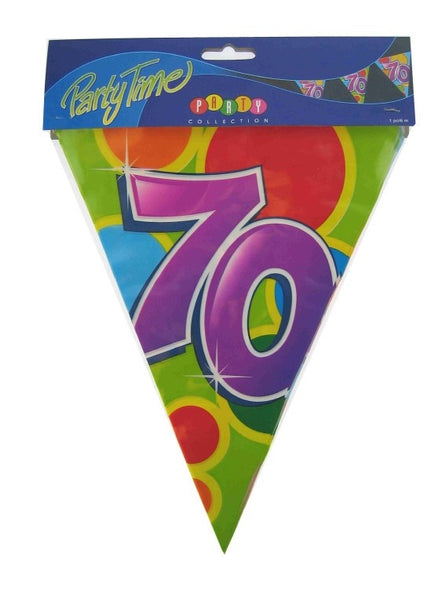 PartyXplosion Vlaggenlijn leeftijd 70 jaar 10 meter