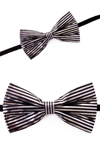 PartyXplosion Zilver strikje met strepen