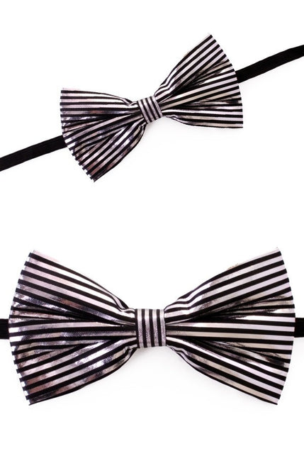 PartyXplosion Zilver strikje met strepen