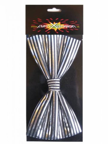 PartyXplosion Zilver strikje met strepen