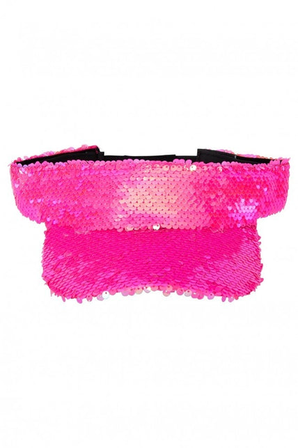 PartyXplosion Zonneklep met pailletten roze