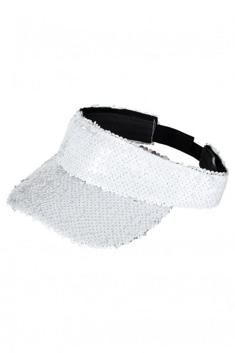 PartyXplosion Zonneklep met pailletten wit