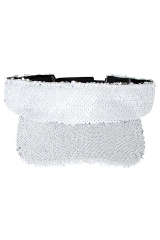 PartyXplosion Zonneklep met pailletten wit