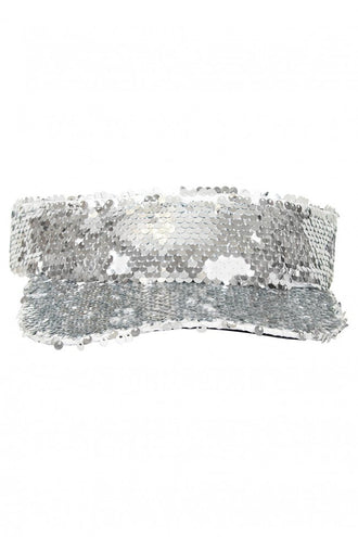 PartyXplosion Zonneklep zilver met pailletten