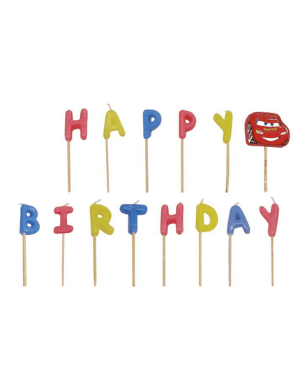 Procos Cars kaarsjes Happy Birthday