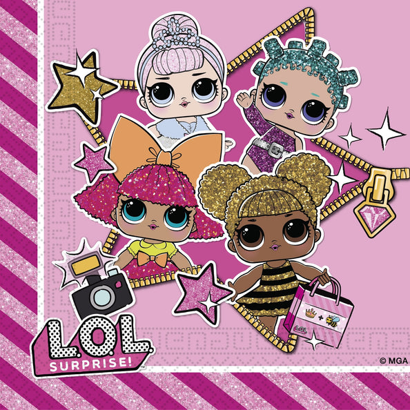 Procos L.O.L. Suprise papieren servetten 20 stuks 33x33cm