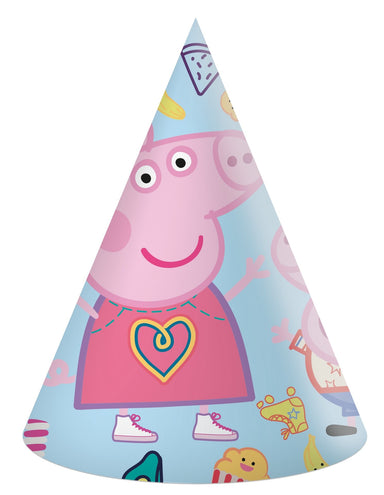 Procos Peppa Pig  hoedjes kinderfeest 6 stuks