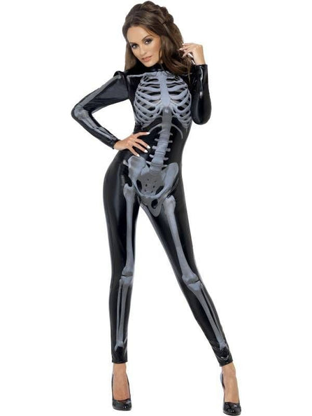 Smiffys Skelet catsuit dames