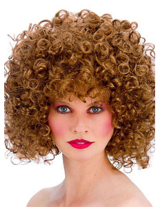 Wicked Costumes 80's Disco pruik bruin