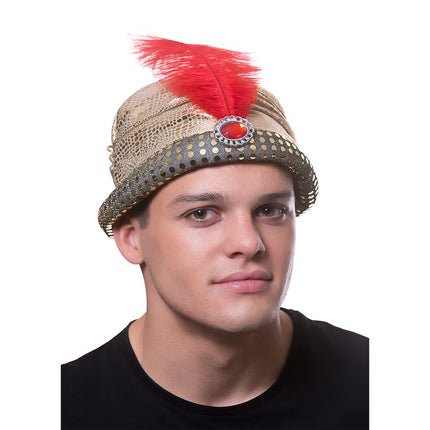 Wicked Costumes Arabische Sultan Hoed - Luxe Tulband voor Carnaval & 1001 Nacht Feesten