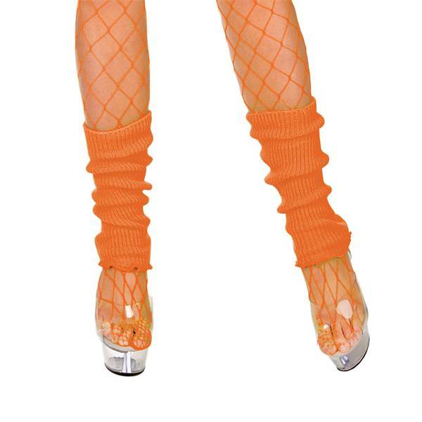 Wicked Costumes Beenwarmers 80-jaren in neon oranje