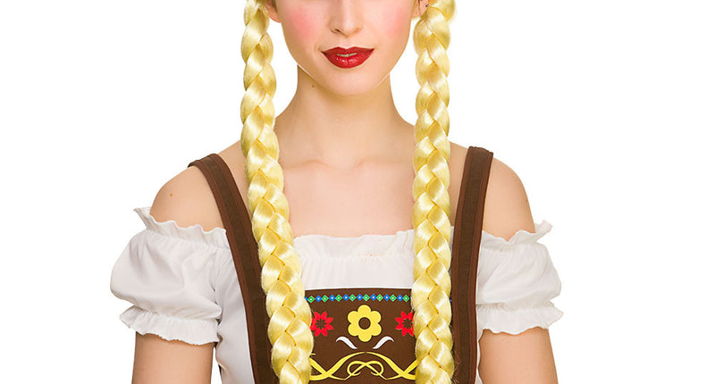 Wicked Costumes Blonde pruik biermeisje Ellis met lange vlechten
