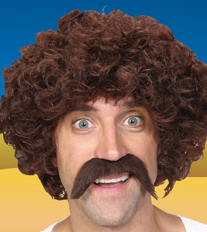 Wicked Costumes Bruine snor 70-jaren stijl