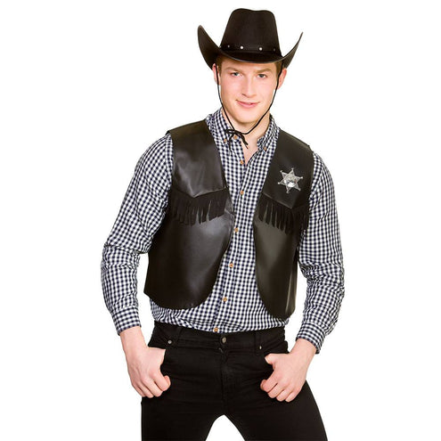 Wicked Costumes Cowboy vest zwart