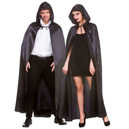 Wicked Costumes Dracula cape met kap satijn 140cm