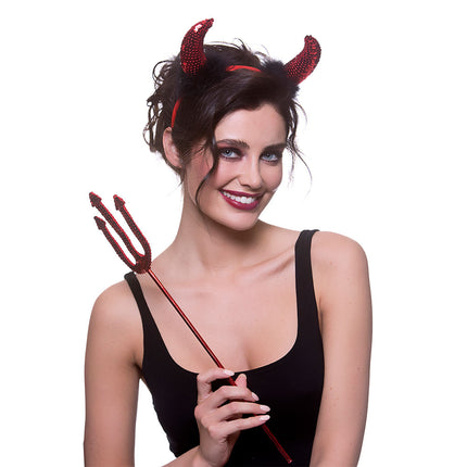 Wicked Costumes Drietand rode duivel met pailletten