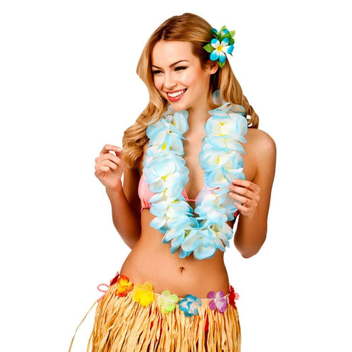 Wicked Costumes Hawaii slinger blauwe bloemen (11.5cm)