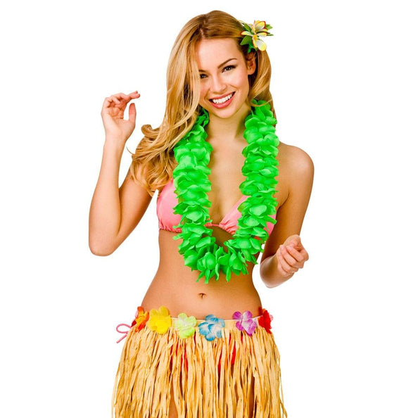 Wicked Costumes Hawaii slinger groen grote bloemen (9.5cm)