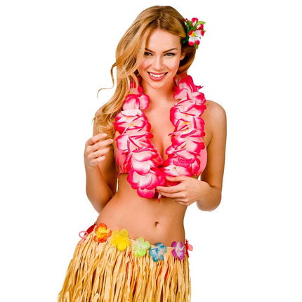 Wicked Costumes Hawaii slinger roze bloemen (11.5cm)