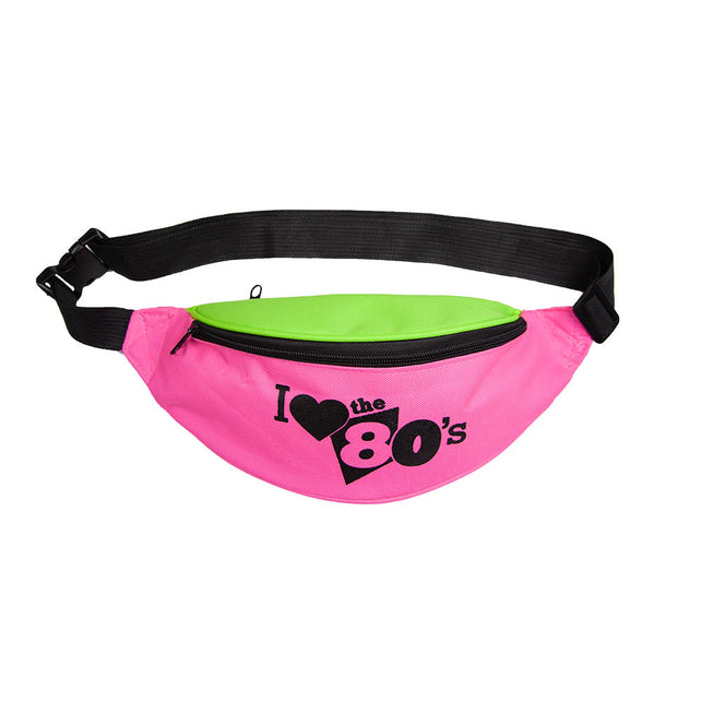 Wicked Costumes Heuptasje neon roze en groen jaren-80