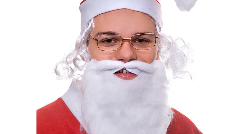 Wicked Costumes Kerstman hoed met haar, baard en bril