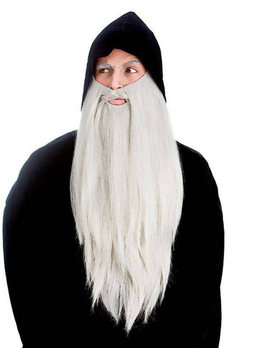 Wicked Costumes Licht grijze extra lange baard