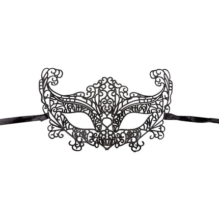 Wicked Costumes Mooi zwart metaallook masker Annet