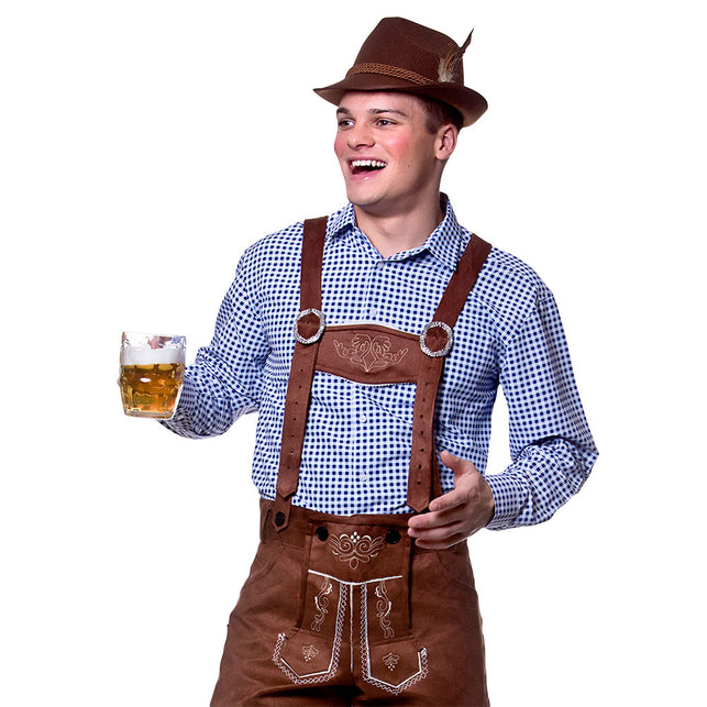 Wicked Costumes Oktoberfeest blouse blauw geruit