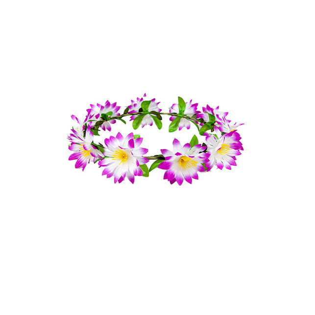 Wicked Costumes Paarse bloemen hoofdband