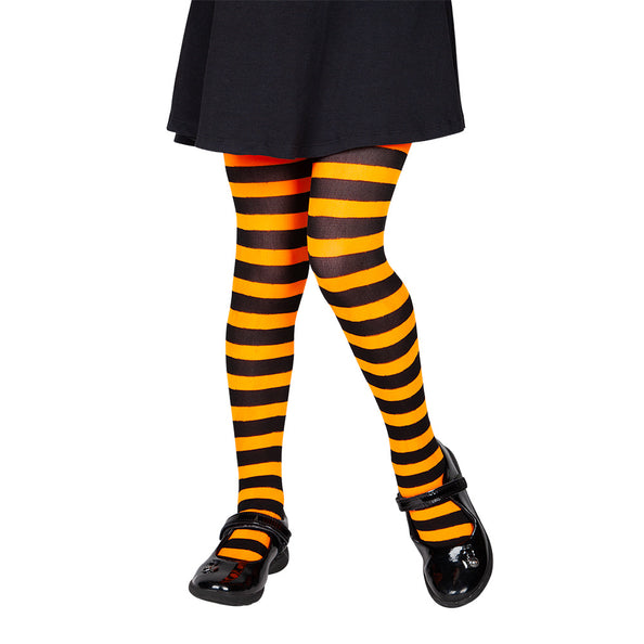 Wicked Costumes Panty kind Mila zwart oranje gestreept
