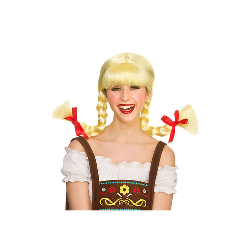 Wicked Costumes Pruik biermeisje met vlechten vormbaar