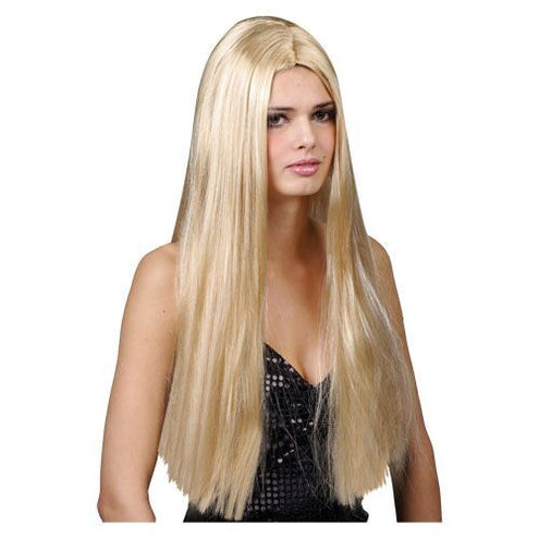 Wicked Costumes Pruik extra lang haar klassiek in blond