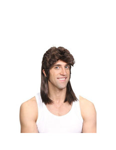 Wicked Costumes Pruik Jens met matje bruin