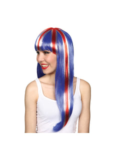 Wicked Costumes pruik lang haar Engelse vlag