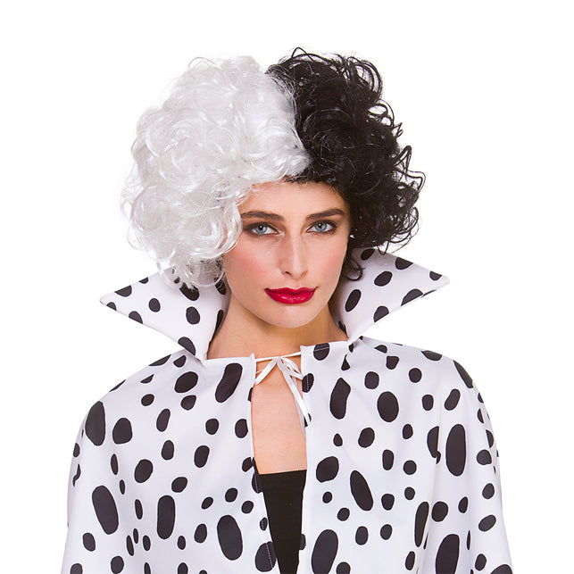 Wicked Costumes Pruik zwart wit Dolly