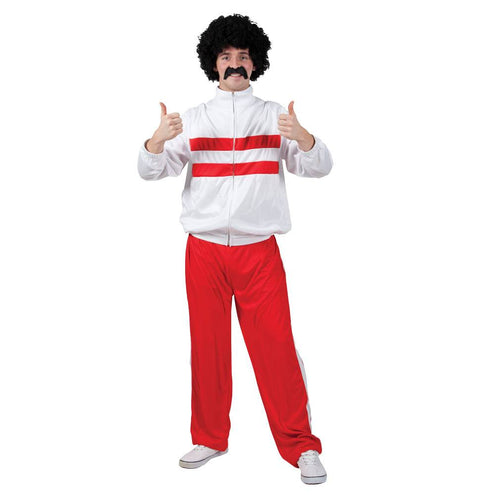 Wicked Costumes Retro trainingspak 80's wit/rood