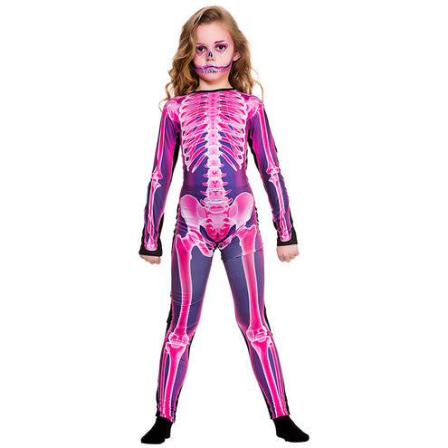 Wicked Costumes Roze skeleton jumpsuit Britt