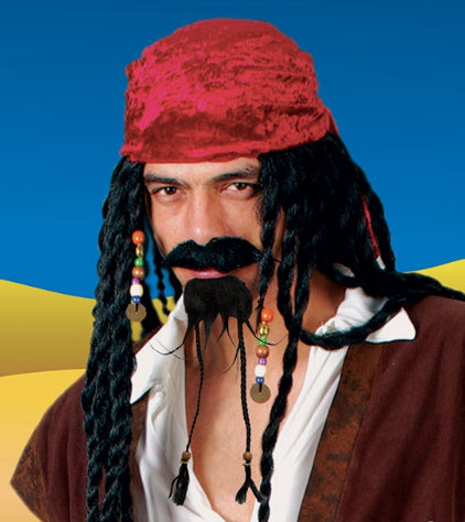 Wicked Costumes Snor en sik Caribische piraat zwart