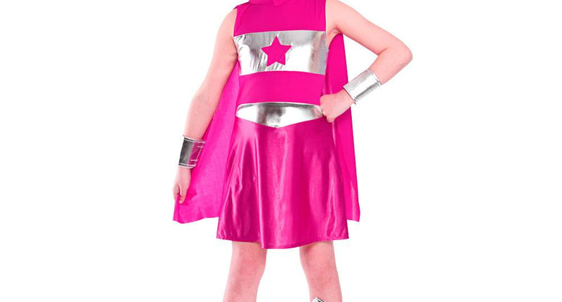 Wicked Costumes Super Hero jurkje in roze
