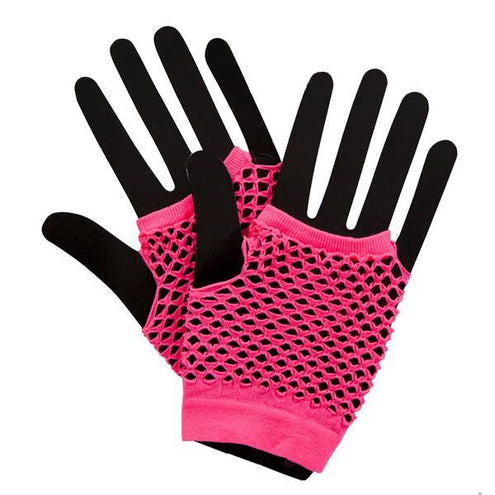 Wicked Costumes Visnet handschoenen neon roze