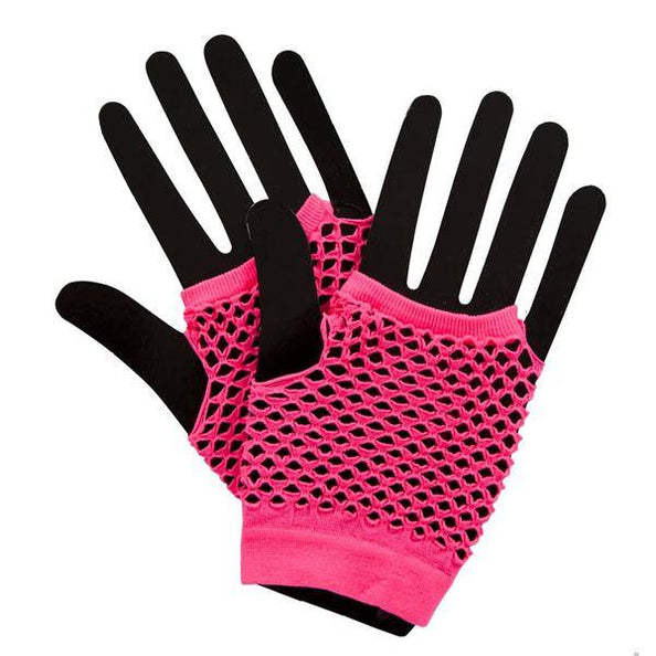 Wicked Costumes Visnet handschoenen neon roze
