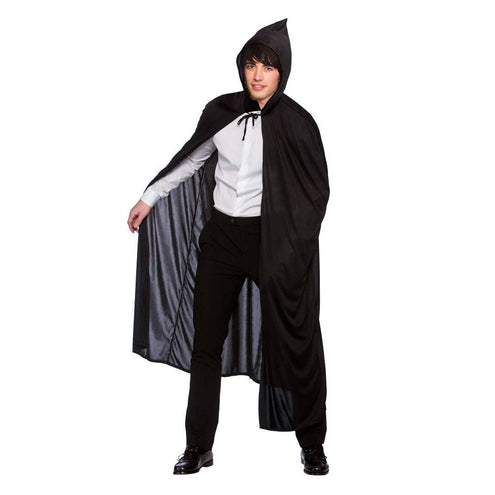 Wicked Costumes Zwarte cape 132cm
