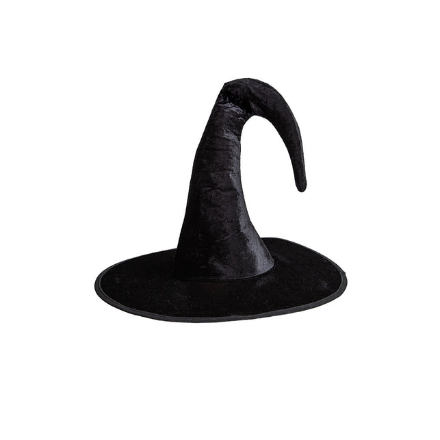 Wicked Costumes Zwarte heksenhoed met krul