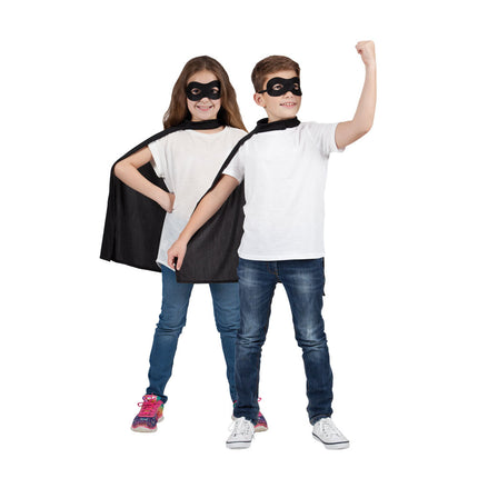 Wicked Costumes Zwarte Superhelden cape kind