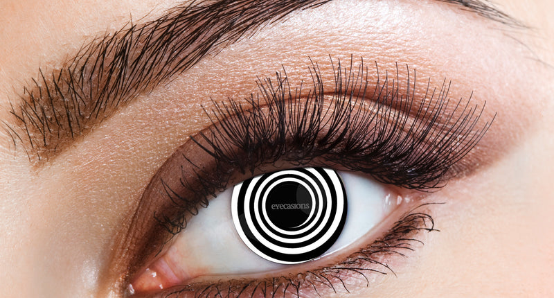 Wicked Costumes Zwarte witte een dag lenzen zwarte spiraal