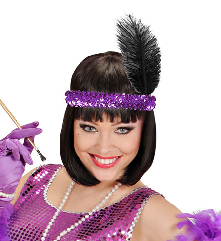 Widmann SRL Charleston hoofdband met pailletten paars