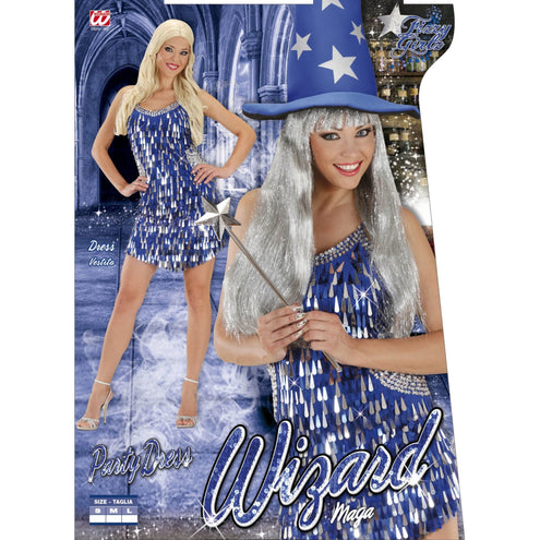 Widmann SRL Pailletten jurk blauw zilver Ella Small