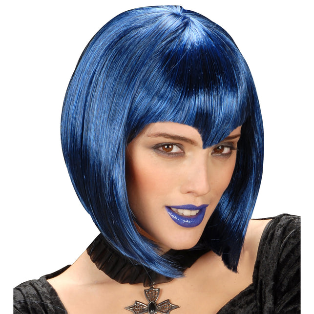 Widmann SRL pruik gothic vamp blauw